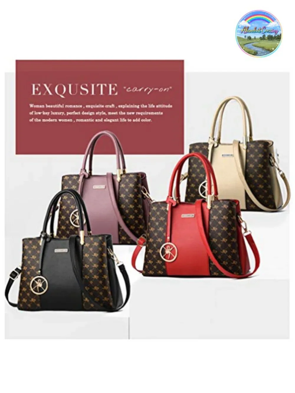 PU Leather Satchel Handbag Tote Crossbody Messenger Shoulder Bag